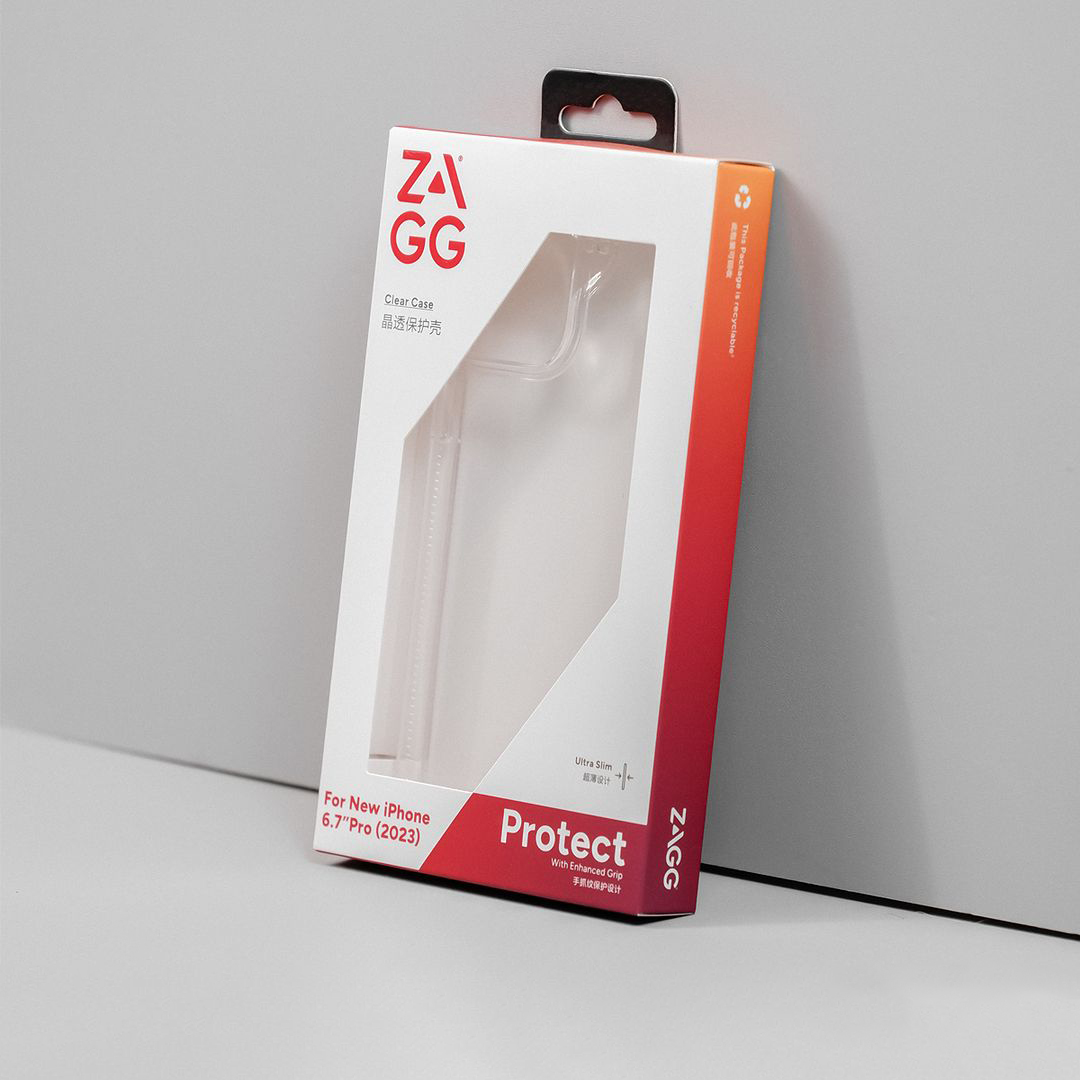 op iPhone 15 Pro Max ZAGG Essentials Clear