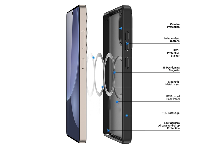 op lung Samsung S25 Ultra Likgus Matte Magnetic chat lieu
